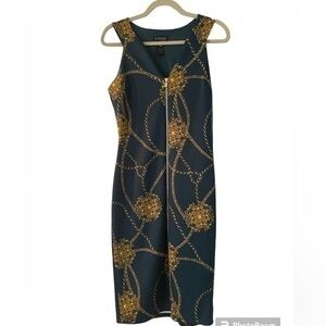 Enfocus Studio Chain Link Gucci Style Classy front zip dress 6